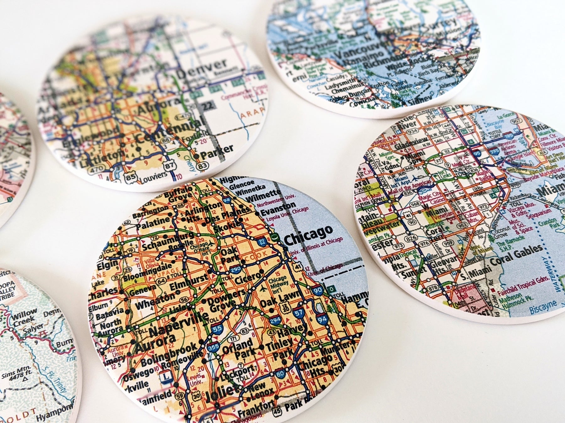 Personalized Map Coasters Custom Ceramic Coaster Wedding Gift Coaster ...