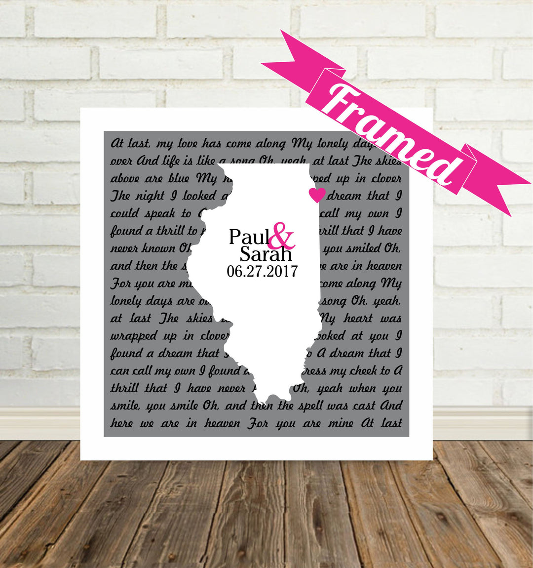 Wedding Gift Personalized Song Lyrics Art Love Map Any Location Any Song Unique Wedding Gift