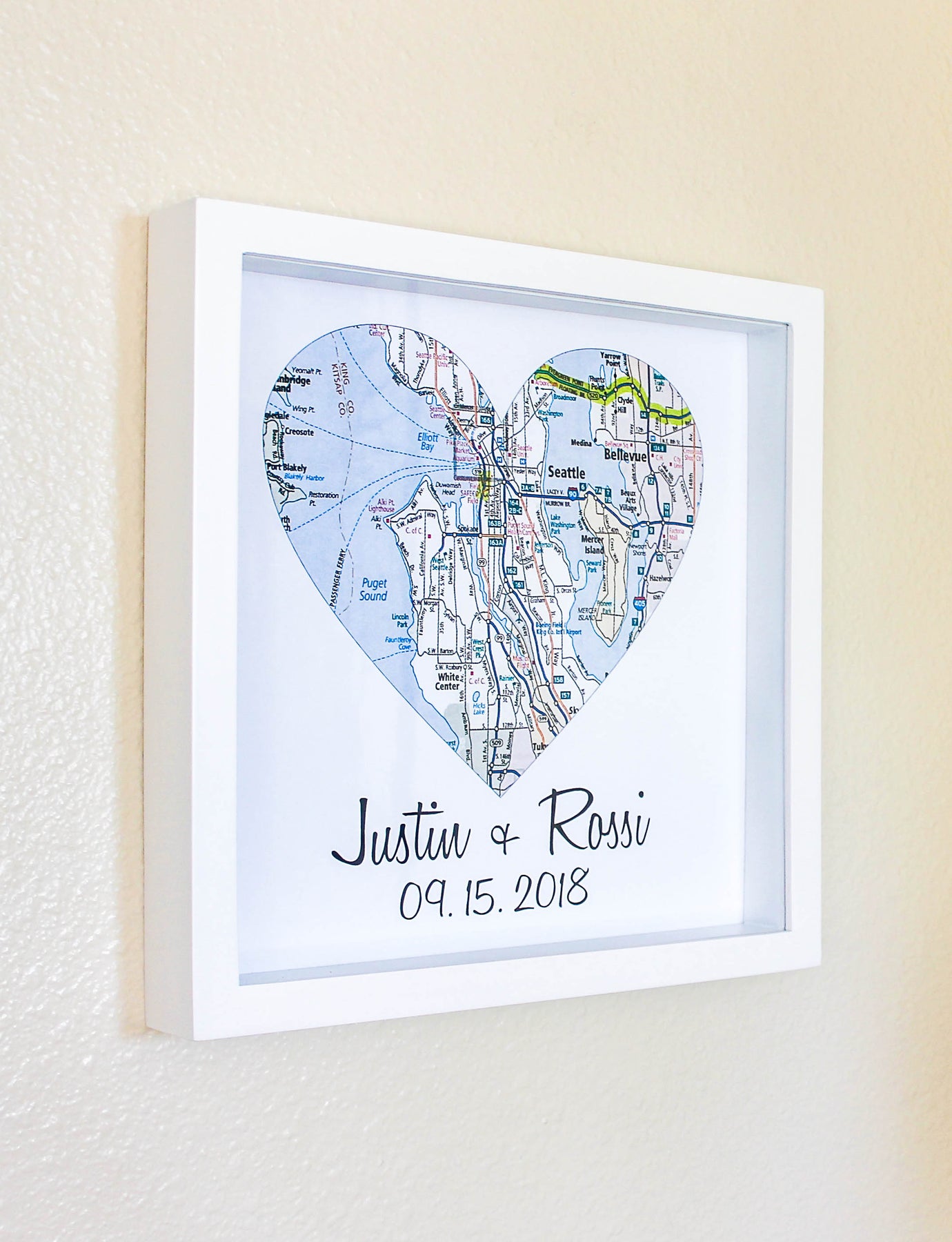 Personalized Wedding Map Gifts With Photo, Newly Wed Gifts, Two Locations  Heart Puzzle Map Canvas, Happily Ever After - Best Personalized Gifts For  Everyone