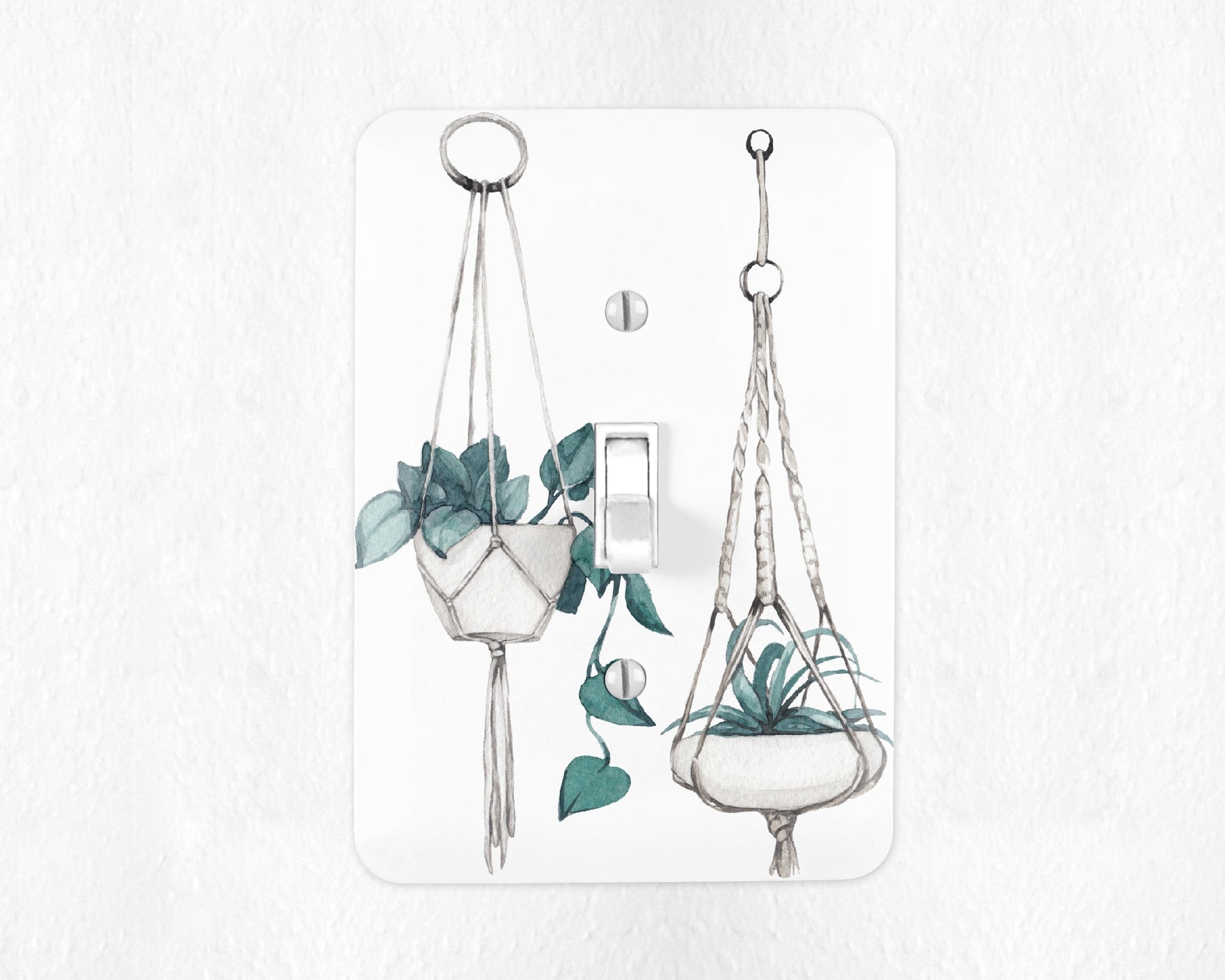 hanging plant plate Plant Lady Switch Plate Cover Hanging Plants Switchplate Cover Boho Pl – Define Design 11